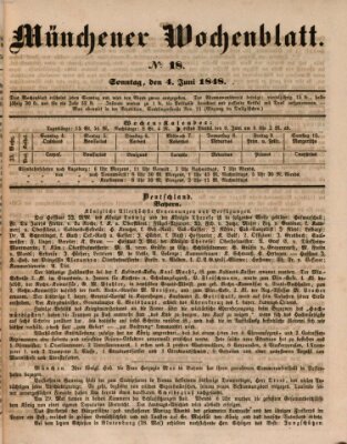 Münchener Wochen-Zeitung Sonntag 4. Juni 1848