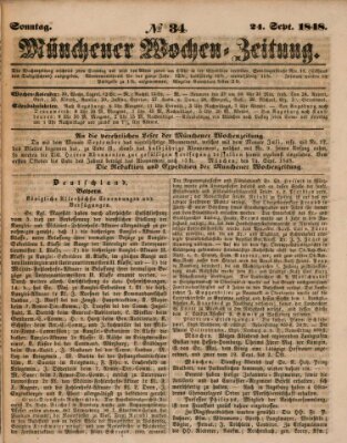 Münchener Wochen-Zeitung Sonntag 24. September 1848