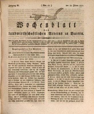 Wochenblatt des Landwirtschaftlichen Vereins in Bayern Dienstag 23. Januar 1821