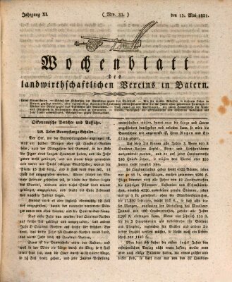 Wochenblatt des Landwirtschaftlichen Vereins in Bayern Dienstag 15. Mai 1821