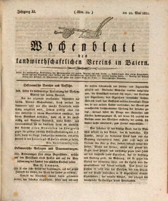 Wochenblatt des Landwirtschaftlichen Vereins in Bayern Dienstag 22. Mai 1821