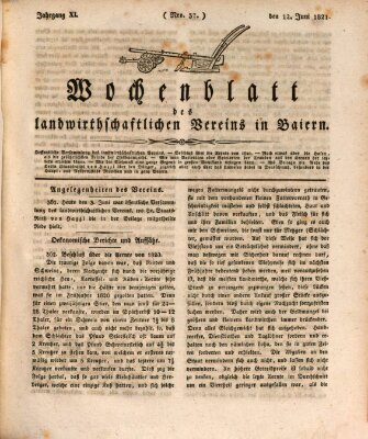 Wochenblatt des Landwirtschaftlichen Vereins in Bayern Dienstag 12. Juni 1821