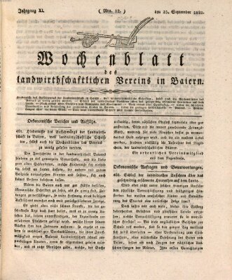 Wochenblatt des Landwirtschaftlichen Vereins in Bayern Dienstag 25. September 1821