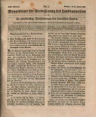 Wochenblatt des Landwirtschaftlichen Vereins in Bayern Samstag 27. Januar 1821