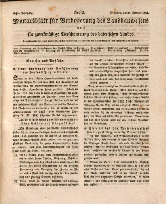 Wochenblatt des Landwirtschaftlichen Vereins in Bayern Samstag 24. Februar 1821