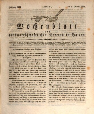 Wochenblatt des Landwirtschaftlichen Vereins in Bayern Dienstag 8. Oktober 1822