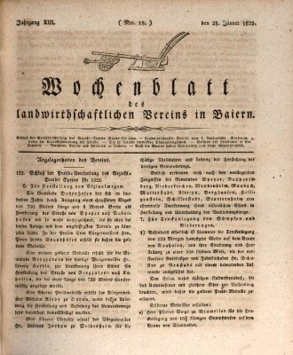 Wochenblatt des Landwirtschaftlichen Vereins in Bayern Dienstag 28. Januar 1823