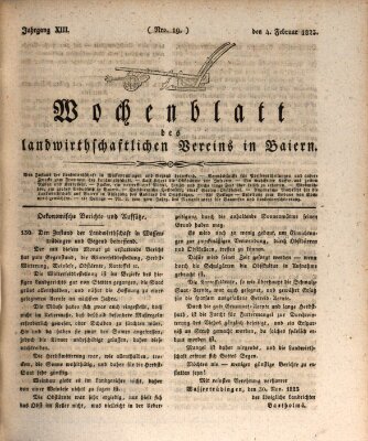 Wochenblatt des Landwirtschaftlichen Vereins in Bayern Dienstag 4. Februar 1823