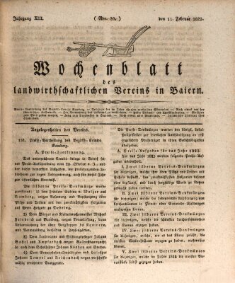 Wochenblatt des Landwirtschaftlichen Vereins in Bayern Dienstag 11. Februar 1823