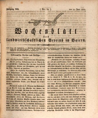 Wochenblatt des Landwirtschaftlichen Vereins in Bayern Dienstag 24. Juni 1823