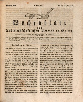 Wochenblatt des Landwirtschaftlichen Vereins in Bayern Dienstag 19. August 1823