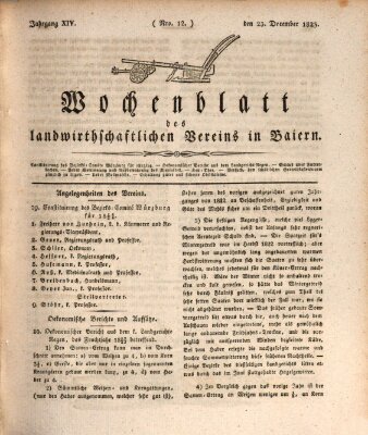 Wochenblatt des Landwirtschaftlichen Vereins in Bayern Dienstag 23. Dezember 1823