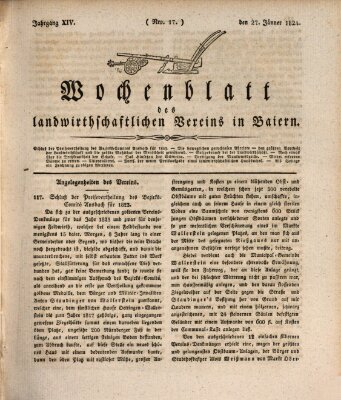 Wochenblatt des Landwirtschaftlichen Vereins in Bayern Dienstag 27. Januar 1824