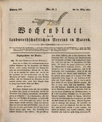 Wochenblatt des Landwirtschaftlichen Vereins in Bayern Dienstag 30. März 1824