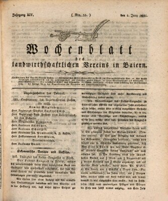 Wochenblatt des Landwirtschaftlichen Vereins in Bayern Dienstag 1. Juni 1824