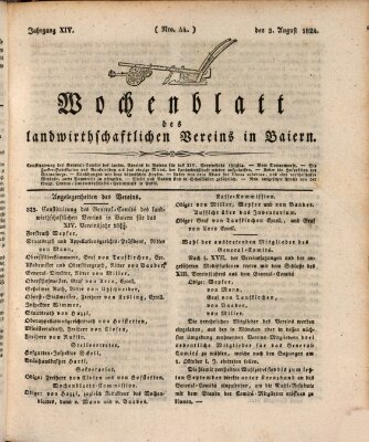 Wochenblatt des Landwirtschaftlichen Vereins in Bayern Dienstag 3. August 1824