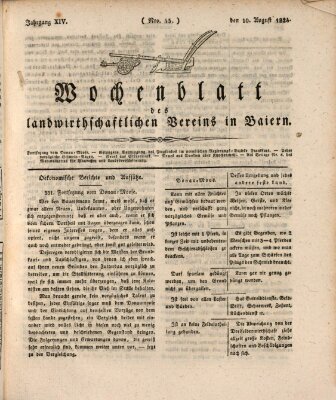 Wochenblatt des Landwirtschaftlichen Vereins in Bayern Dienstag 10. August 1824