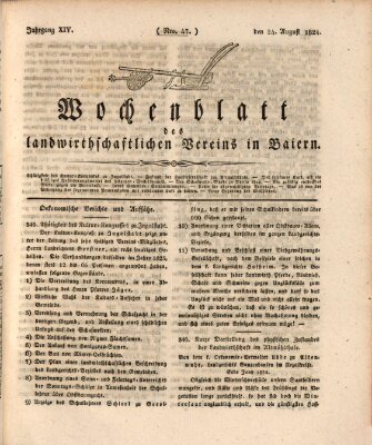 Wochenblatt des Landwirtschaftlichen Vereins in Bayern Dienstag 24. August 1824