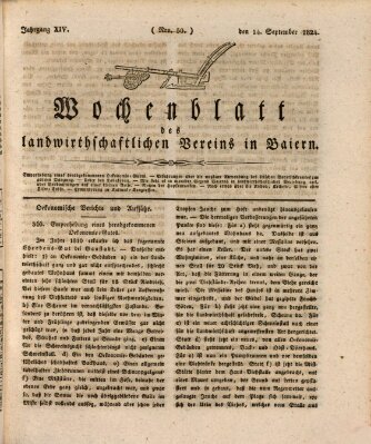 Wochenblatt des Landwirtschaftlichen Vereins in Bayern Dienstag 14. September 1824