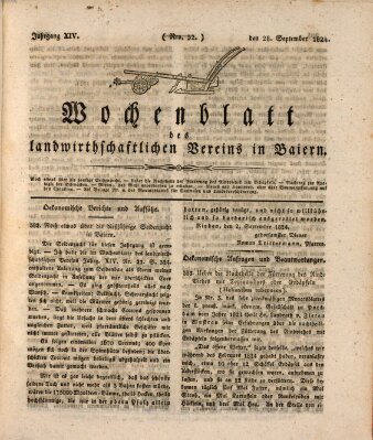 Wochenblatt des Landwirtschaftlichen Vereins in Bayern Dienstag 28. September 1824