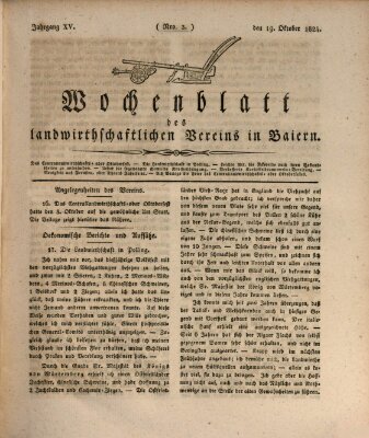 Wochenblatt des Landwirtschaftlichen Vereins in Bayern Dienstag 19. Oktober 1824