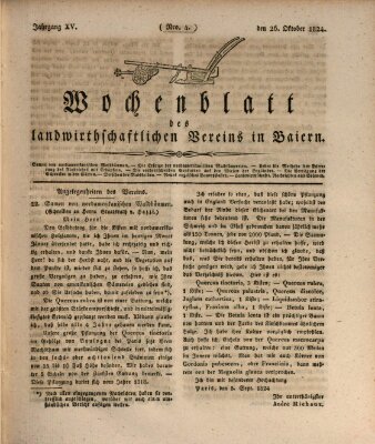 Wochenblatt des Landwirtschaftlichen Vereins in Bayern Dienstag 26. Oktober 1824