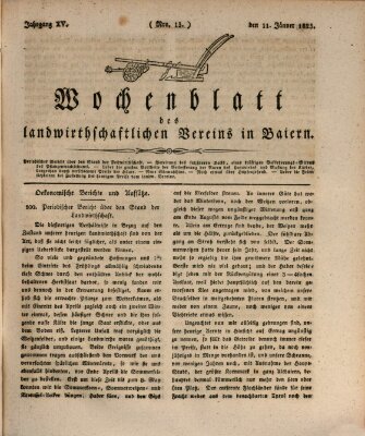 Wochenblatt des Landwirtschaftlichen Vereins in Bayern Dienstag 11. Januar 1825