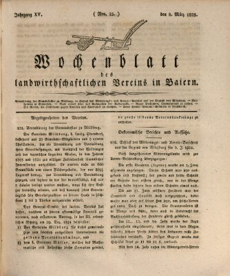 Wochenblatt des Landwirtschaftlichen Vereins in Bayern Dienstag 8. März 1825