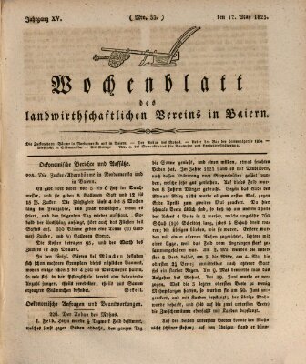 Wochenblatt des Landwirtschaftlichen Vereins in Bayern Dienstag 17. Mai 1825