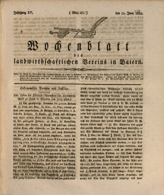 Wochenblatt des Landwirtschaftlichen Vereins in Bayern Dienstag 14. Juni 1825