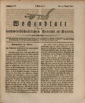 Wochenblatt des Landwirtschaftlichen Vereins in Bayern Dienstag 23. August 1825