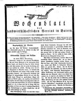 Wochenblatt des Landwirtschaftlichen Vereins in Bayern Dienstag 18. Oktober 1825