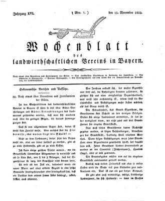 Wochenblatt des Landwirtschaftlichen Vereins in Bayern Dienstag 15. November 1825