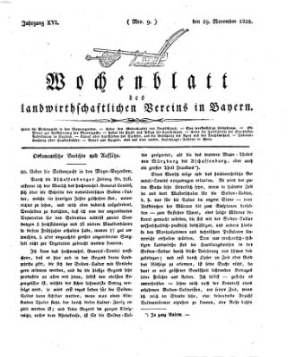 Wochenblatt des Landwirtschaftlichen Vereins in Bayern Dienstag 29. November 1825