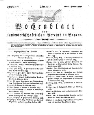 Wochenblatt des Landwirtschaftlichen Vereins in Bayern Dienstag 28. Februar 1826