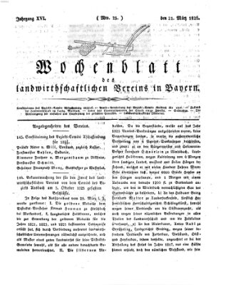 Wochenblatt des Landwirtschaftlichen Vereins in Bayern Dienstag 21. März 1826