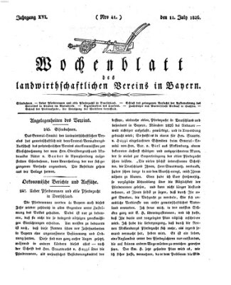 Wochenblatt des Landwirtschaftlichen Vereins in Bayern Dienstag 11. Juli 1826