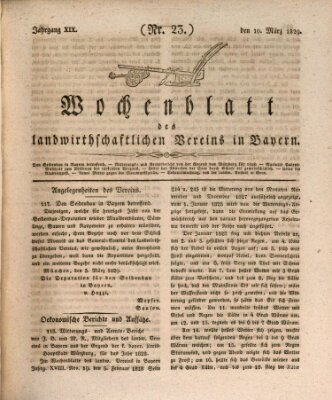 Wochenblatt des Landwirtschaftlichen Vereins in Bayern Dienstag 10. März 1829