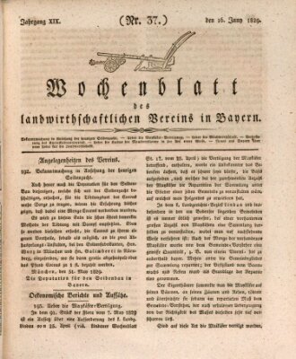 Wochenblatt des Landwirtschaftlichen Vereins in Bayern Dienstag 16. Juni 1829