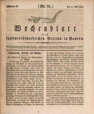 Wochenblatt des Landwirtschaftlichen Vereins in Bayern Dienstag 11. Mai 1830