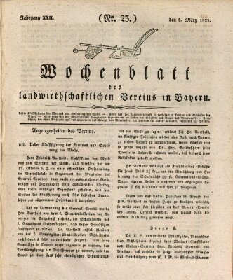 Wochenblatt des Landwirtschaftlichen Vereins in Bayern Dienstag 6. März 1832