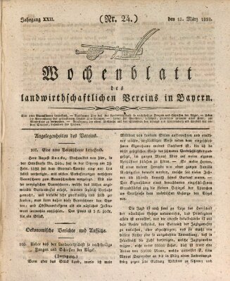 Wochenblatt des Landwirtschaftlichen Vereins in Bayern Dienstag 13. März 1832