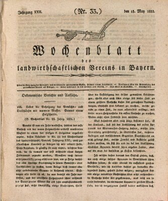 Wochenblatt des Landwirtschaftlichen Vereins in Bayern Dienstag 15. Mai 1832