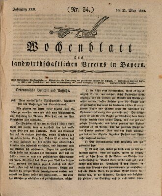 Wochenblatt des Landwirtschaftlichen Vereins in Bayern Dienstag 22. Mai 1832