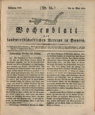 Wochenblatt des Landwirtschaftlichen Vereins in Bayern Dienstag 29. Mai 1832