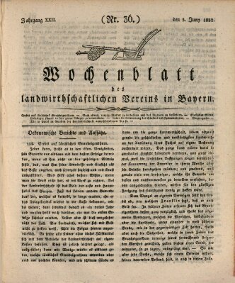 Wochenblatt des Landwirtschaftlichen Vereins in Bayern Dienstag 5. Juni 1832