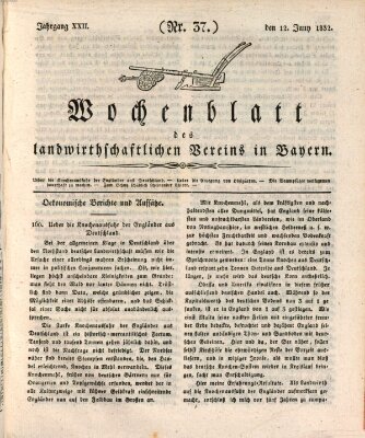 Wochenblatt des Landwirtschaftlichen Vereins in Bayern Dienstag 12. Juni 1832