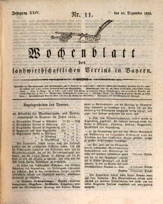 Wochenblatt des Landwirtschaftlichen Vereins in Bayern Dienstag 10. Dezember 1833