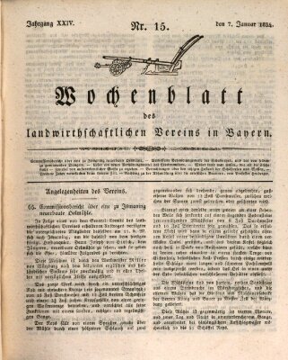 Wochenblatt des Landwirtschaftlichen Vereins in Bayern Dienstag 7. Januar 1834