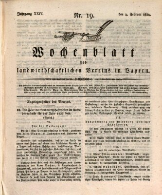 Wochenblatt des Landwirtschaftlichen Vereins in Bayern Dienstag 4. Februar 1834